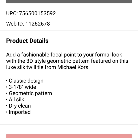 New Michael Kors Men's Classic Geo-Print Silk Tie - Picture 2 of 3